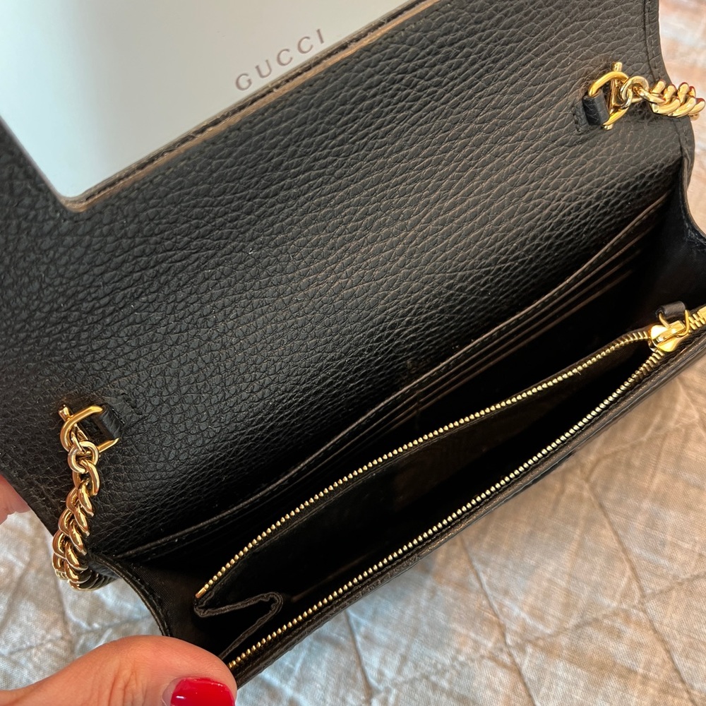 GUCCI GG Marmont Leather Mini Chain Bag - Picture 6 of 12